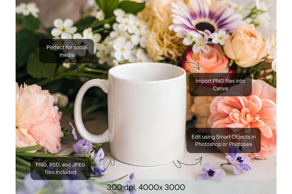 Luxury Floral Mug Mockup Display, a Product Mockup by MockupWizard (Photo 2 of 5)