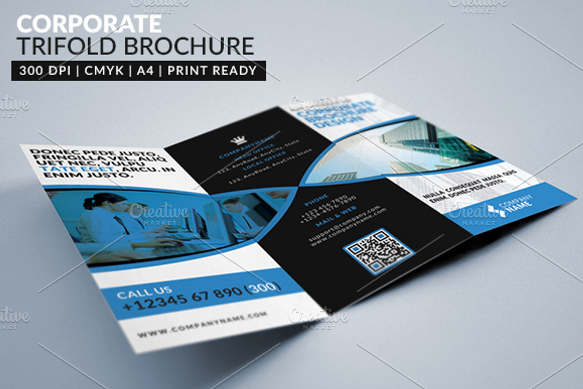 Corporate Multipurpose Trifold 3, a Brochure Template by WonderShop (Photo 1 of 3)
