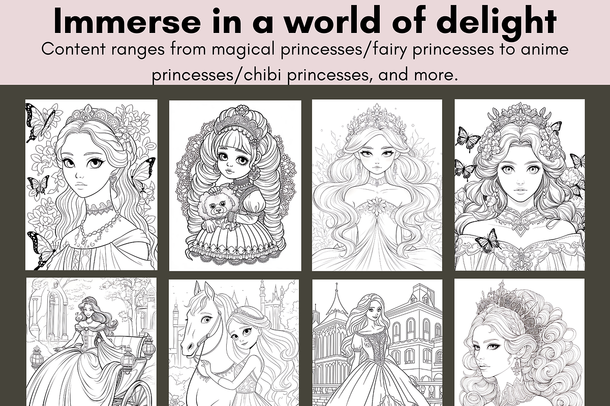 Princess Coloring Pages for Kids, a Brochure Template by LA Design (Photo 4 of 10)