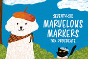 76 Marvelous Markers for Procreate, a Brush Add-On by Biso Studio (Thumbnail 1 of 9)