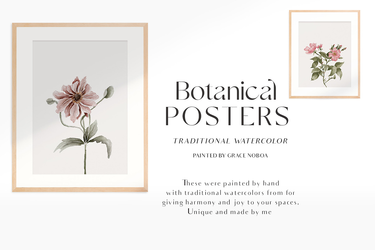 Watercolor floral posters prints, a Decorative Illustration by Grace Noboa Illustrations (Photo 7 of 12)