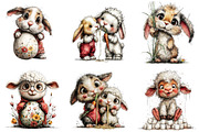 Funny Easter Lamb Bunny Clipart, an Illustration by DreamArtGraphic (Thumbnail 3 of 5)