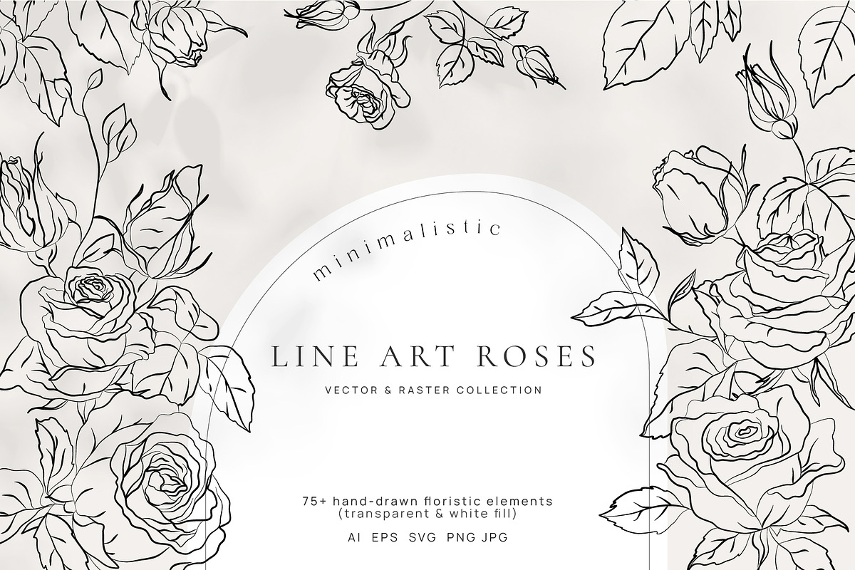 Minimalistic Line Art Roses, a Decorative Illustration by La Petite Line Art (Photo 1 of 12)