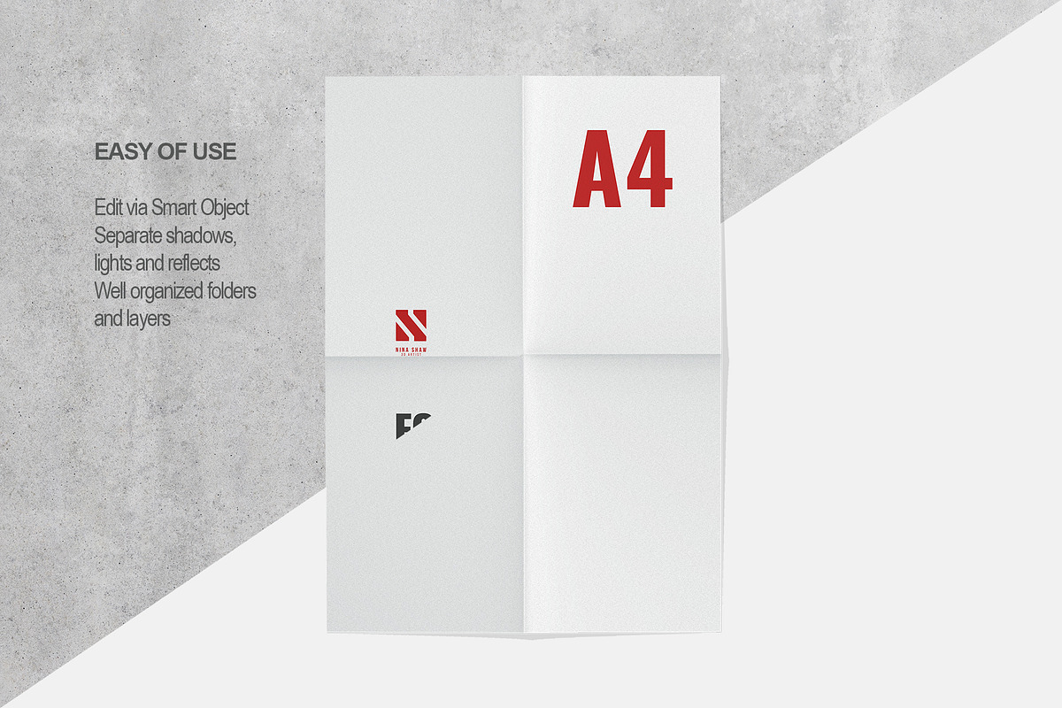 Folded Paper Mockup Pack, a Product Mockup by Nina Shaw (Photo 5 of 14)
