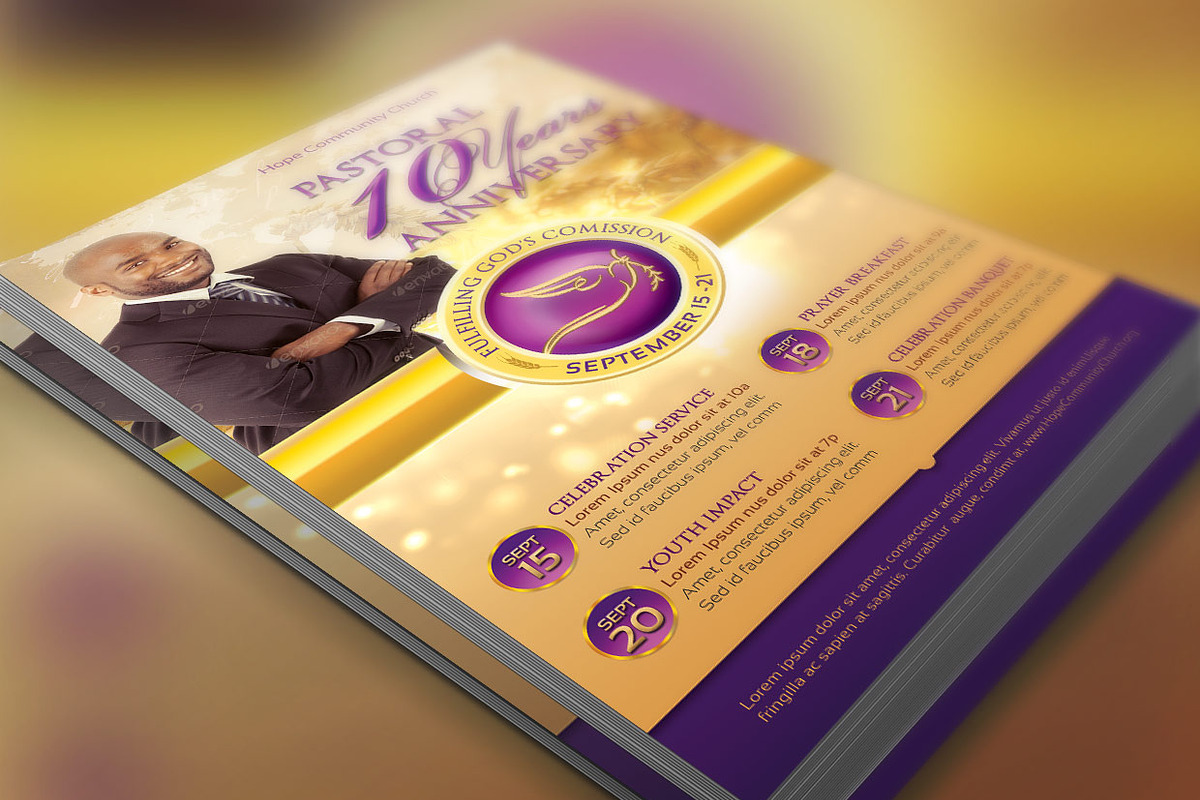 Clergy Anniversary Flyer Template, a Flyer Template by Godserv Designs (Photo 1 of 5)