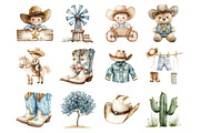 Watercolor Baby Cowboy Boot Clipart, a Seasonal Illustration by Design Market (Thumbnail 7 of 8)
