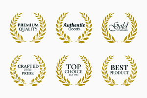Laurel Wreath Premium Quality Badge, a Decorative Illustration by Signatoro