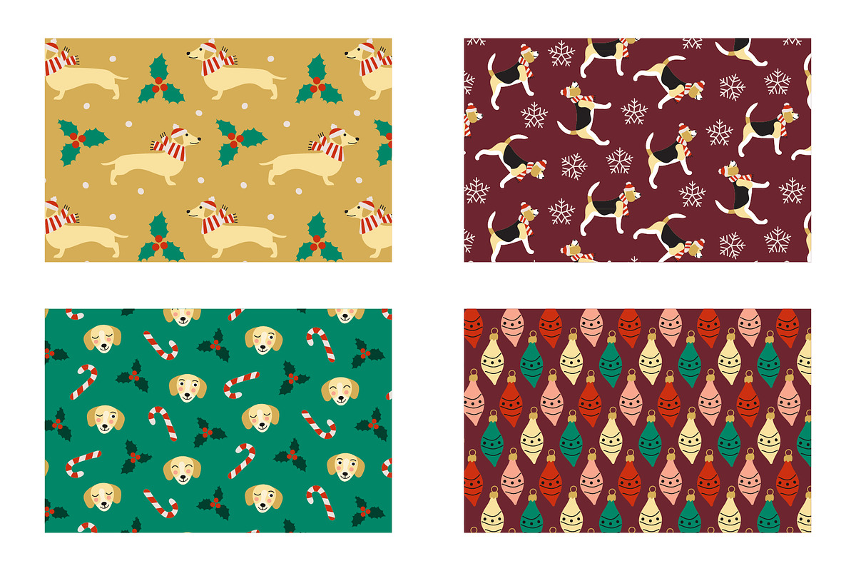 Dog Christmas patterns card elements, a Pattern Graphic by RevolutionizZed (Photo 10 of 14)