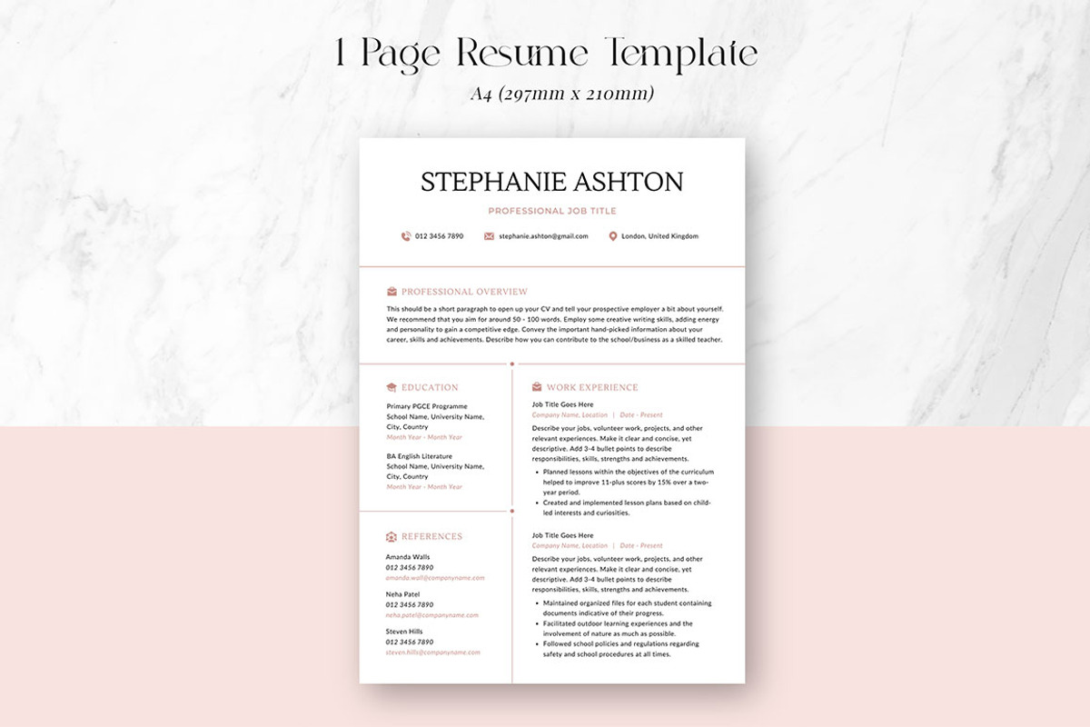 CANVA Resume Template / CV Set, a Resume Template by RWstudio (Photo 3 of 8)