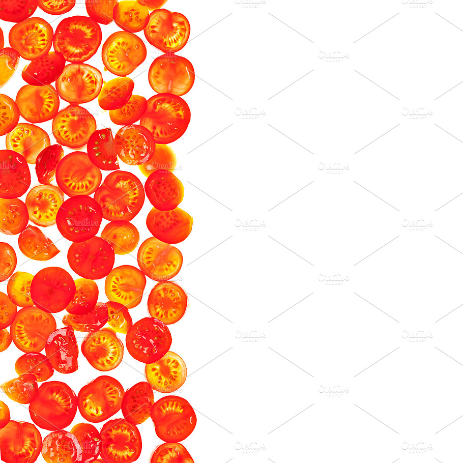 Sliced Tomato Isolated Food Frame Background Containing Background Border