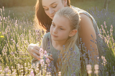Family on the lavender field, a Person Photo by Olena Rudo