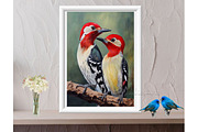 64 Lovebirds on a Branch Art, an Illustration by Art Paradise Studios (Thumbnail 2 of 10)