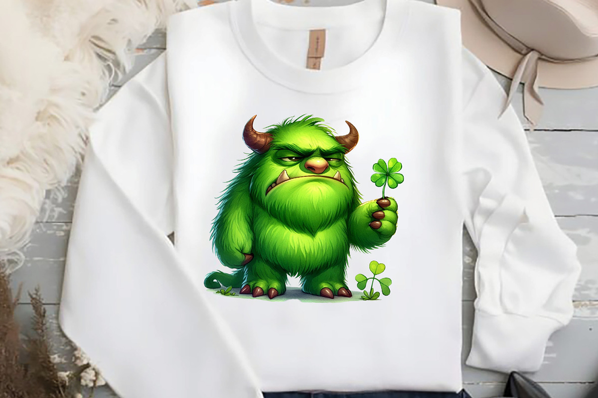 Watercolor St .Patricks Monsters Cli, an Illustration by DreamCafeArt (Photo 4 of 4)
