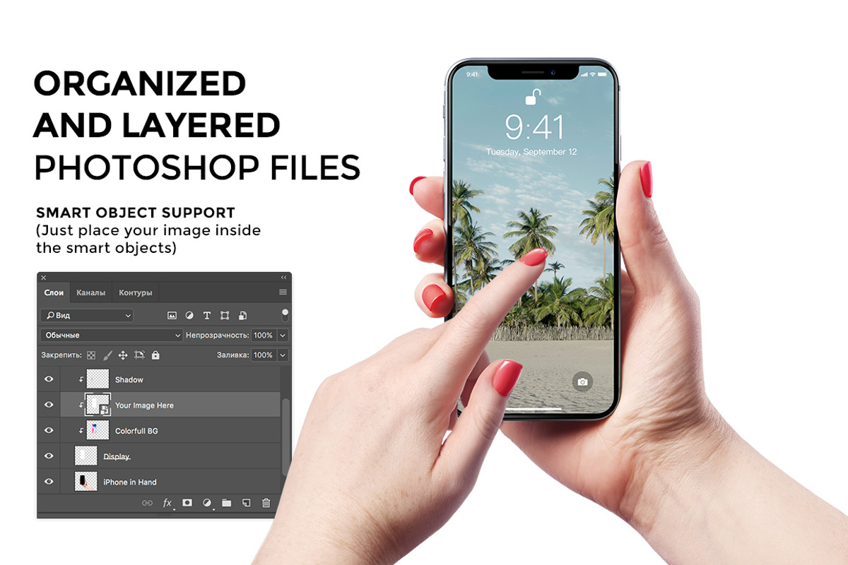 iPhone X Mockup version 2, an iPhone Mockup by Mockup Store (Photo 3 of 3)