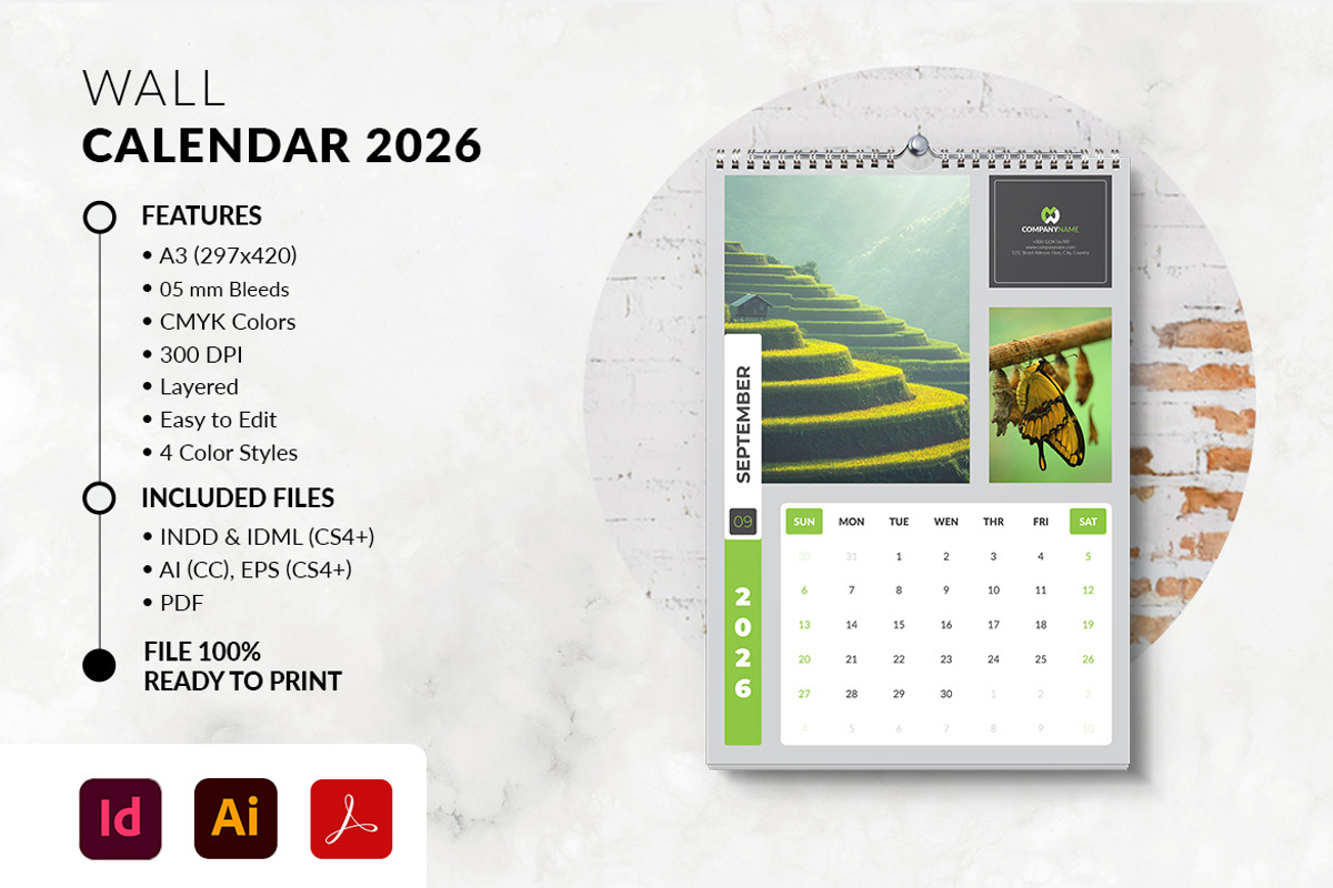 A3 Wall Calendar 2026 Printable preview 2