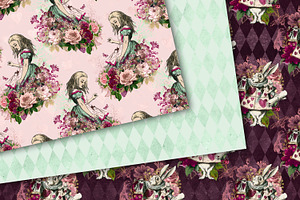 Blush Alice In Wonderland Patterns