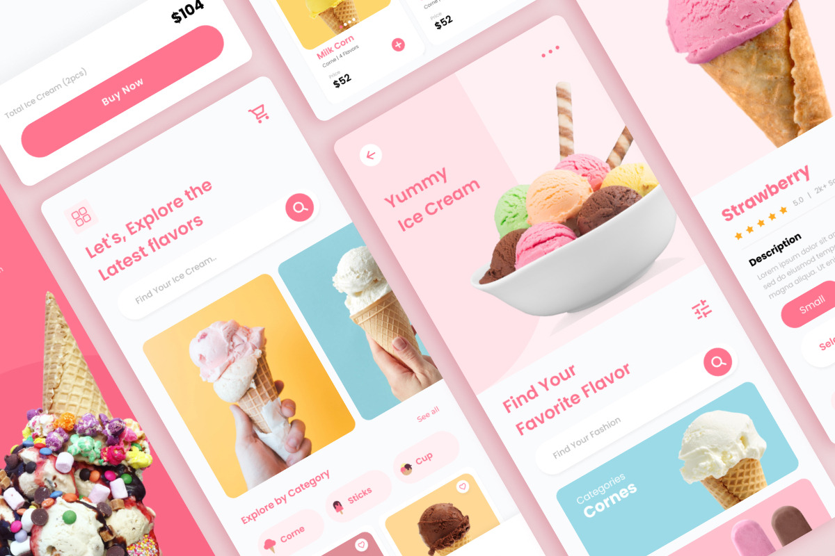 Sunday - Ice Cream Mobile App, an UI Kit Template by twinstd (Photo 4 of 4)