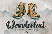 Wanderlust. Watercolor set., a Sport Illustration by iri-illustration (Thumbnail 1 of 11)