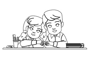 school children in a classroom, an Education Illustration by pikepicture