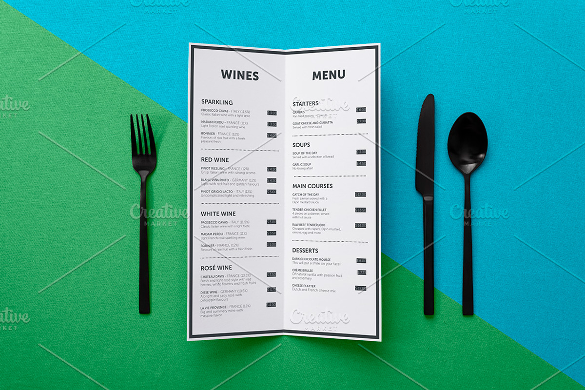 Menu mockup, a Print Template by Twin Design (Photo 1 of 3)