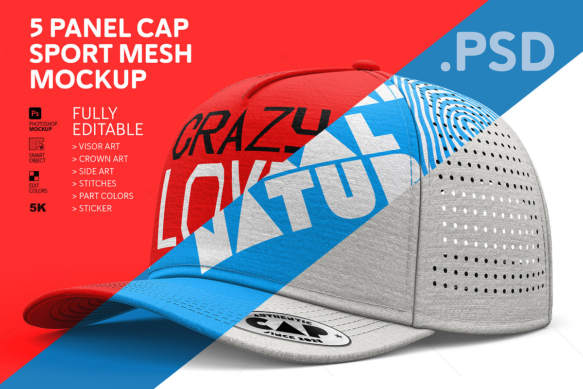 Customizable Sports Cap Mockup PSD, a Hat Mockup by LESZ Design (Photo 1 of 4)