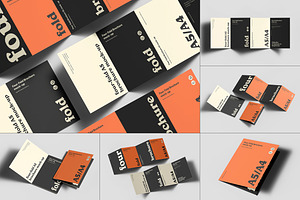 Four Fold A5 Brochure Mockup, an Advertising Mockup by Yogurt86