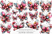 Whimsical spring Butterfly Clipart, an Illustration by SinaCreation (Thumbnail 1 of 11)