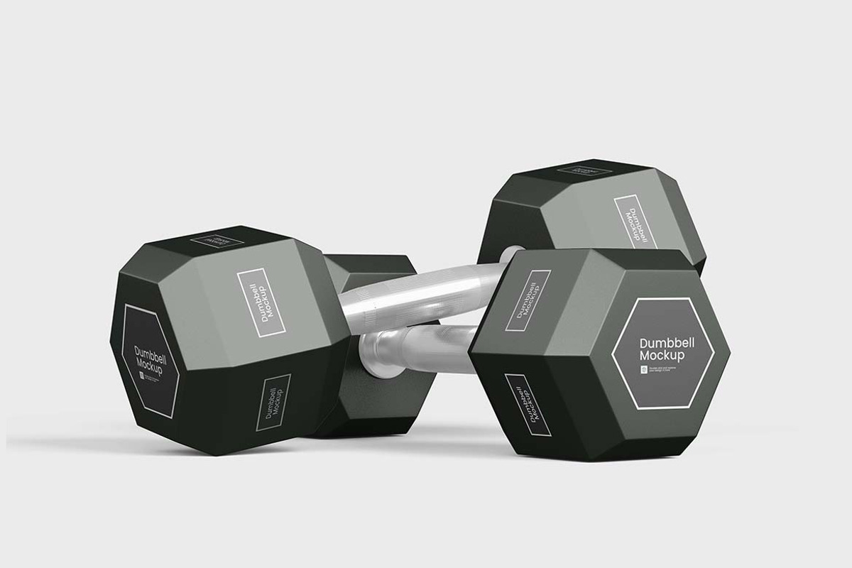Metallic Gym Dumbbell Mockup, an Advertising Mockup by tiyasprabawa (Photo 3 of 5)