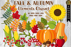 Fall & Autumn Elements Layer SVG