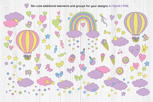 Rainbow Unicorn Clipart And Patterns