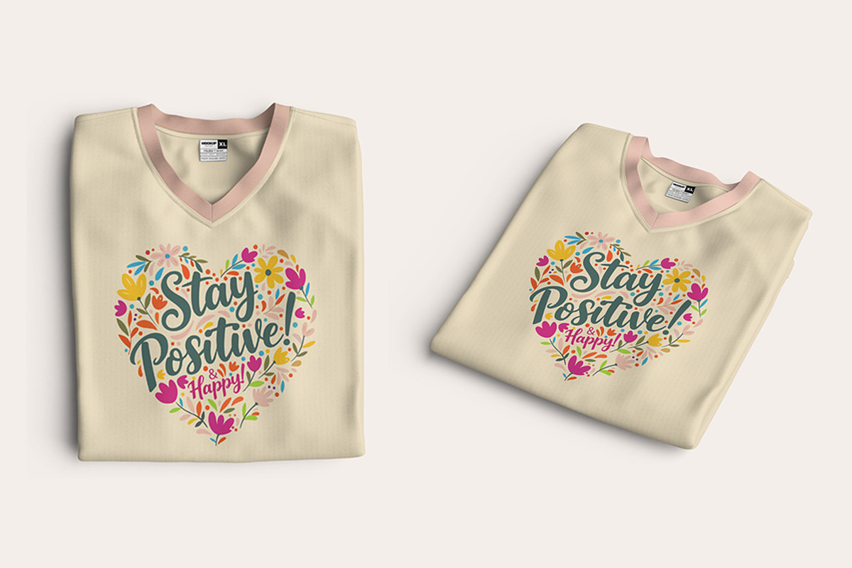 Stay Positive T-Shirt Design, an Object Illustration by Ahluva Studio (Photo 2 of 6)