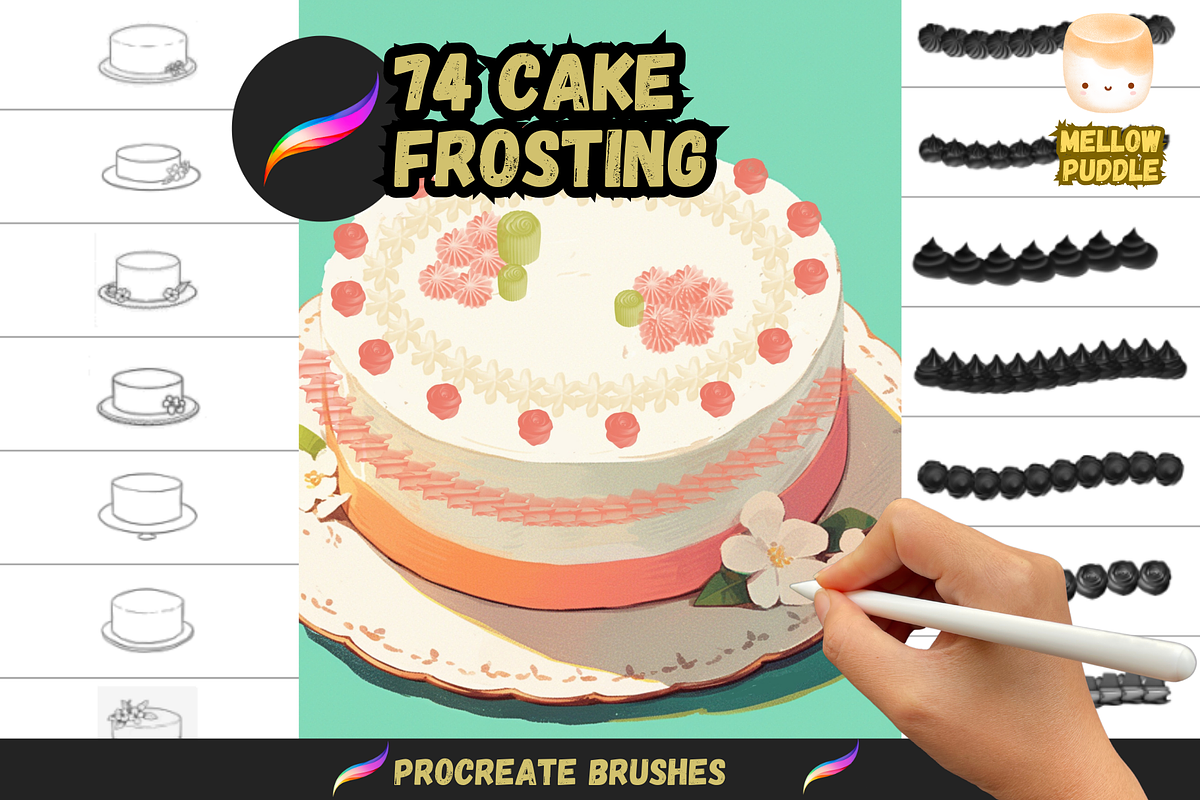 Fun Cake Frosting Brushes, a Brush Add-On by nikiartcorner (Photo 1 of 6)