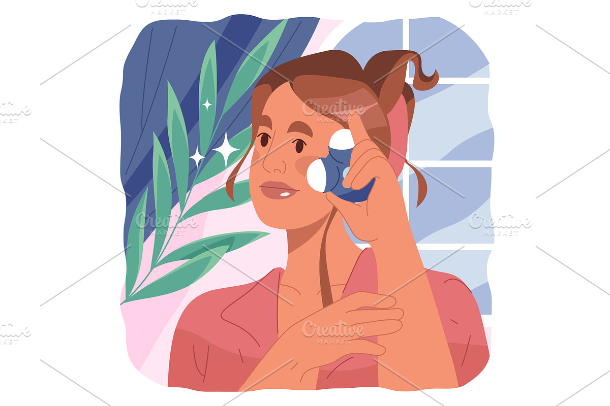 Woman use skin lifting machine, an Object Illustration by Elegant Solution