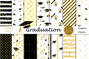 Graduation Digital Paper Pack, a Pattern Graphic by Douce Créativité (Thumbnail 1 of 6)