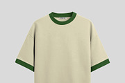 Oversized ringer t-shirt mockup, an Apparel Mockup by Barmecide Mockup Studio (Thumbnail 2 of 4)