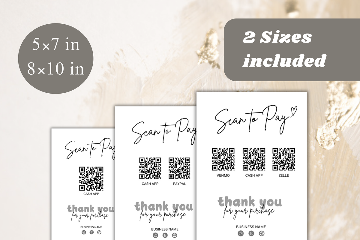 Scan To Pay Template, Qr Code Sign, a Business Card Template by Climbwithelevator (Photo 7 of 11)