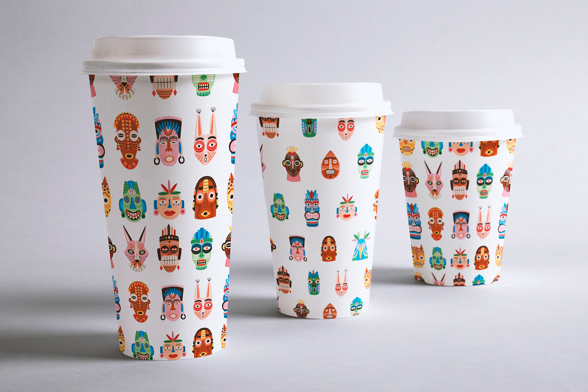 Ethnic tribal masks seamless pattern, a Pattern Graphic by Good Studio (Photo 5 of 6)