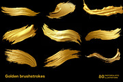 Golden brush strokes. 80 images, a Decorative Illustration by Handmadefont (Thumbnail 8 of 11)