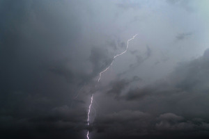 Realistic lightning at night background. Electricity. Natural li