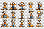 Quirky Scarecrow PNG Clipart, a Seasonal Illustration by Nicolle's Colorful Art (Thumbnail 3 of 4)