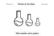 Flask and Test Tube Line Icons Set, an Outline Icon by Designfour (Thumbnail 7 of 7)