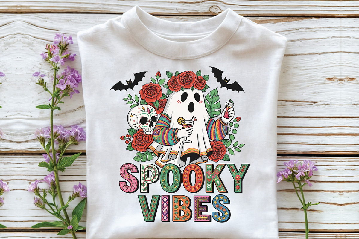 Mexican Ghost Espooky Vibes PNG, an Illustration by CraftArtStudio (Photo 3 of 4)