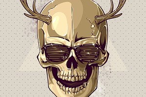 Hipster Vector Skull