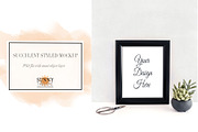 Succulent and Black Frame Mockup, a Print Template by SunnyTangerine Stock (Thumbnail 1 of 2)