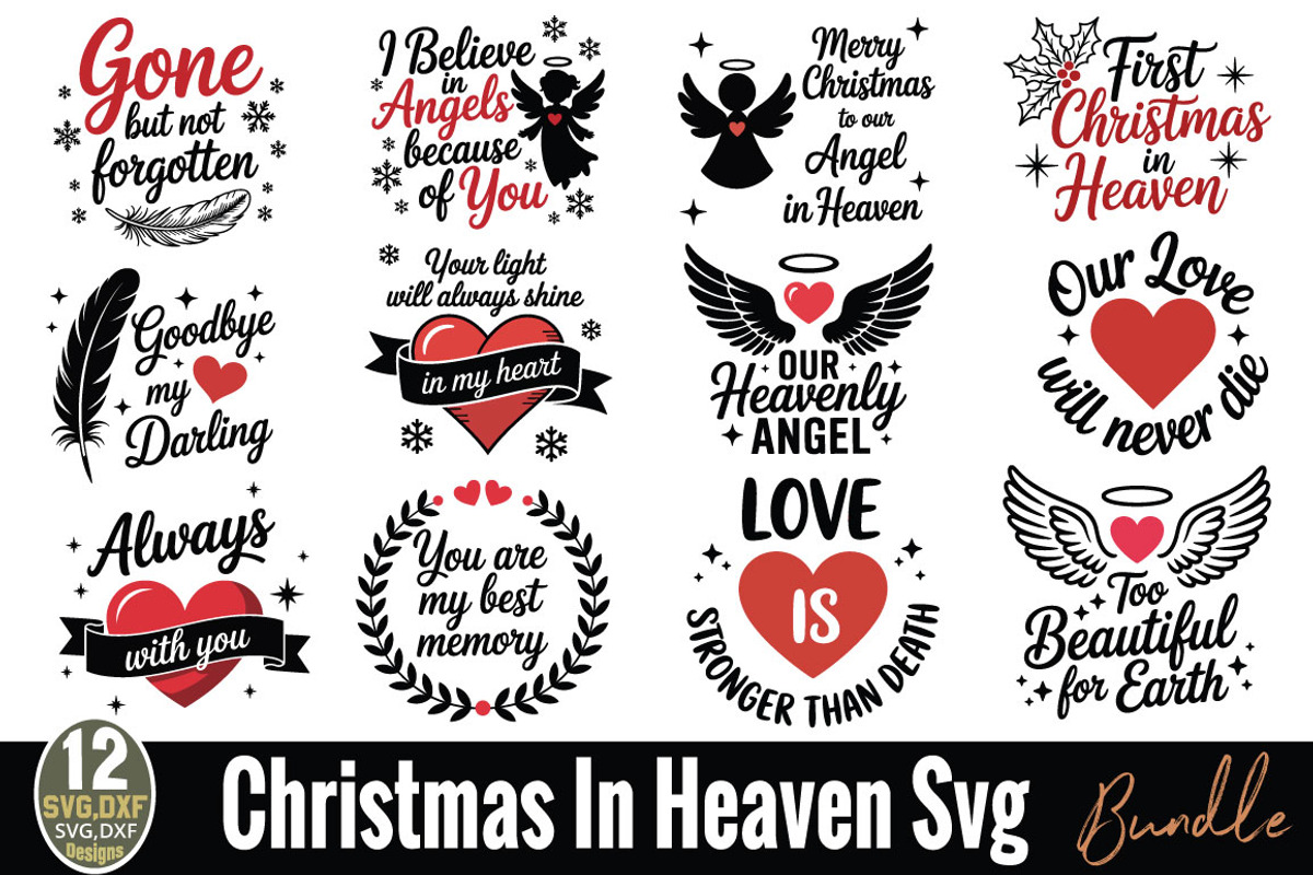 Christmas in Heaven SVG Bundle, an Object Graphic by DollarSmart