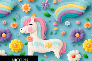 3d Unicorn Pattern