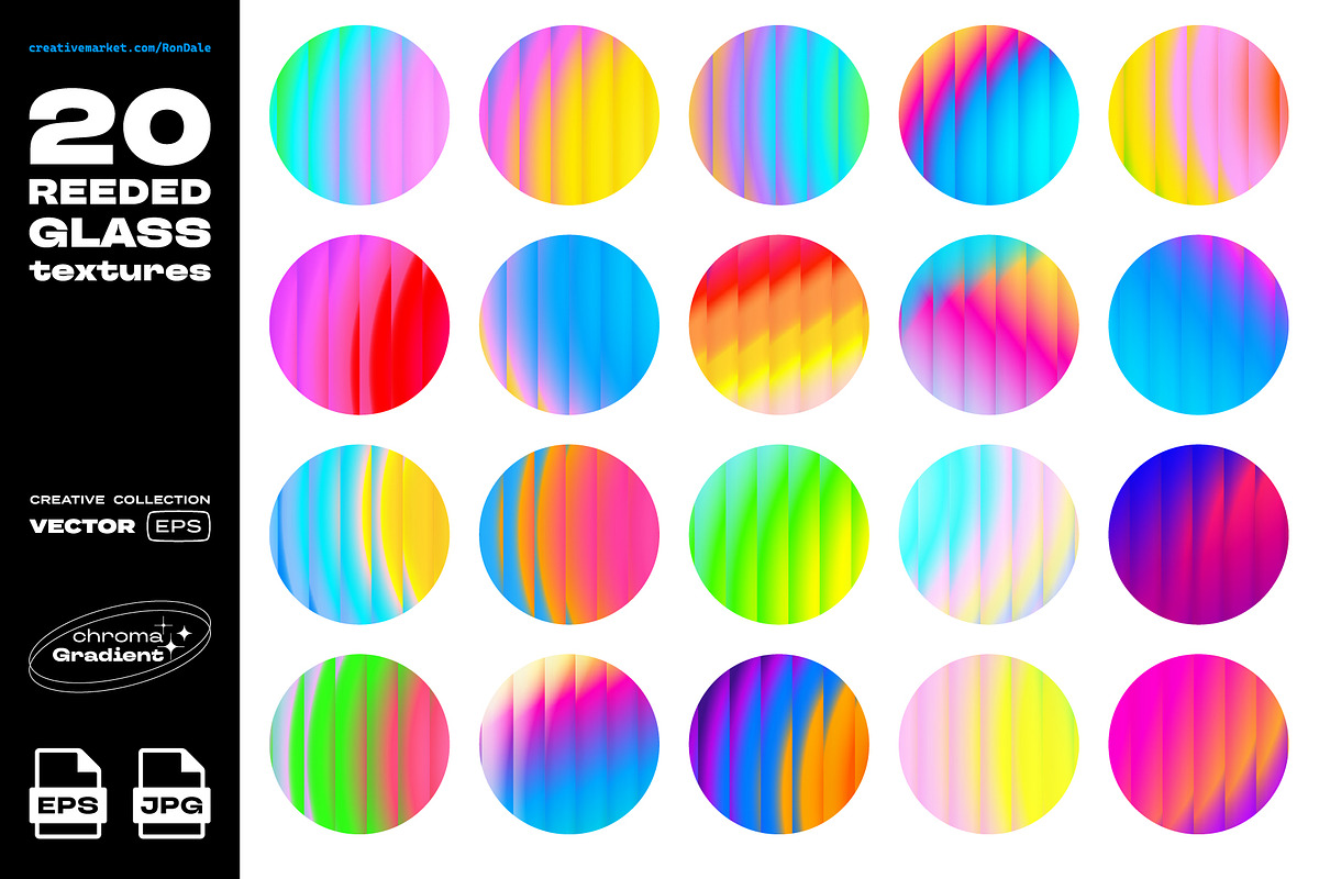 Reeded Glass With Chroma Gradient, a Texture Graphic by Ron Dale (Photo 3 of 3)