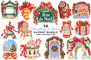 Christmas in Paris Clipart Bundle, a Seasonal Illustration by HueNestify (Thumbnail 1 of 3)