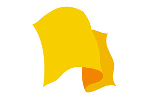 Waving flag. Yellow flag, an Object Illustration by Things for designers