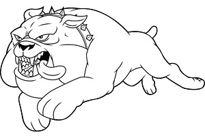 Angry Bulldog Cartoon Character, an Illustration by HitToon
